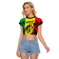 Reggae Soul B.Marley Personalized Raglan Cropped T Shirt Tropical Grunge