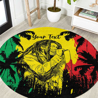 Reggae Soul B.Marley Personalized Round Carpet Tropical Grunge