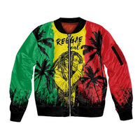Reggae Soul B.Marley Personalized Sleeve Zip Bomber Jacket Tropical Grunge