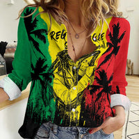 Reggae Soul B.Marley Personalized Women Casual Shirt Tropical Grunge