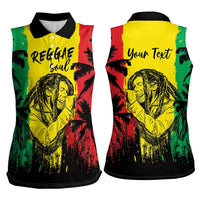 Reggae Soul B.Marley Personalized Women Sleeveless Polo Shirt Tropical Grunge