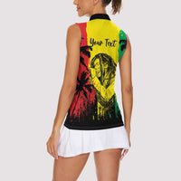 Reggae Soul B.Marley Personalized Women Sleeveless Polo Shirt Tropical Grunge