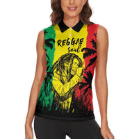 Reggae Soul B.Marley Personalized Women Sleeveless Polo Shirt Tropical Grunge