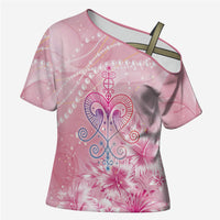 Afro Vodou Erzulie Freda Cross Shoulder Shirt Hibiscus & Pearls