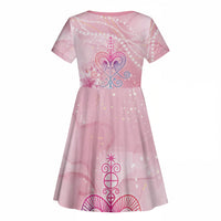 Afro Vodou Erzulie Freda Kid Short Sleeve Dress Hibiscus & Pearls