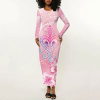 Afro Vodou Erzulie Freda Long Sleeve Bodycon Dress Hibiscus & Pearls