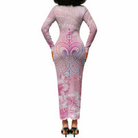 Afro Vodou Erzulie Freda Long Sleeve Bodycon Dress Hibiscus & Pearls