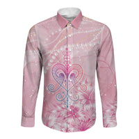 Afro Vodou Erzulie Freda Long Sleeve Button Shirt Hibiscus & Pearls