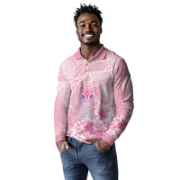 Afro Vodou Erzulie Freda Long Sleeve Polo Shirt Hibiscus & Pearls