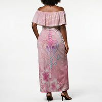 Afro Vodou Erzulie Freda Off Shoulder Maxi Dress Hibiscus & Pearls