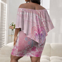 Afro Vodou Erzulie Freda Off Shoulder Short Dress Hibiscus & Pearls
