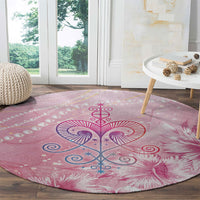 Afro Vodou Erzulie Freda Round Carpet Hibiscus & Pearls