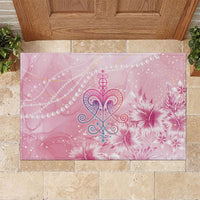 Afro Vodou Erzulie Freda Rubber Doormat Hibiscus & Pearls