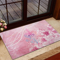 Afro Vodou Erzulie Freda Rubber Doormat Hibiscus & Pearls