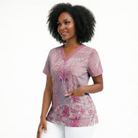 Afro Vodou Erzulie Freda Scrub Top Hibiscus & Pearls