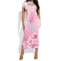 Afro Vodou Erzulie Freda Short Sleeve Bodycon Dress Hibiscus & Pearls