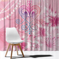 Afro Vodou Erzulie Freda Window Curtain Hibiscus & Pearls