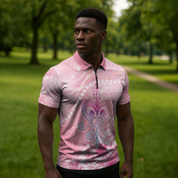 Afro Vodou Erzulie Freda Zipper Polo Shirt Hibiscus & Pearls