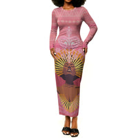 Afro Vodou Erzulie Freda Goddess Long Sleeve Bodycon Dress
