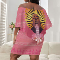 Afro Vodou Erzulie Freda Goddess Off Shoulder Short Dress