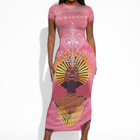 Afro Vodou Erzulie Freda Goddess Short Sleeve Bodycon Dress
