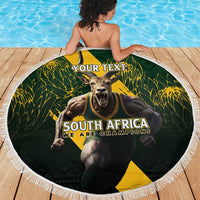 Personalised South Africa Rugby Beach Blanket Proud Bokke We Are Champions LT7 - Wonder Print Shop