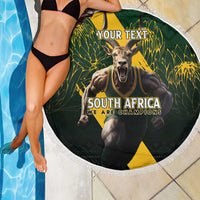 Personalised South Africa Rugby Beach Blanket Proud Bokke We Are Champions LT7 - Wonder Print Shop