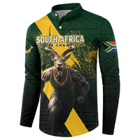 Personalised South Africa Rugby Button Sweatshirt Proud Bokke We Are Champions LT7 - Wonder Print Shop
