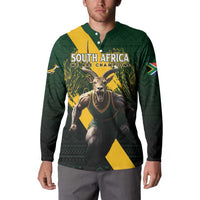 Personalised South Africa Rugby Button Sweatshirt Proud Bokke We Are Champions LT7 - Wonder Print Shop
