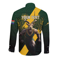 Personalised South Africa Rugby Long Sleeve Button Shirt Proud Bokke We Are Champions - Wonder Print Shop