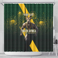 Personalised South Africa Rugby Shower Curtain Proud Bokke We Are Champions