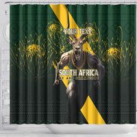 Personalised South Africa Rugby Shower Curtain Proud Bokke We Are Champions