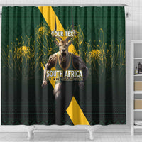 Personalised South Africa Rugby Shower Curtain Proud Bokke We Are Champions