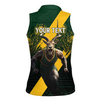 Personalised South Africa Rugby Women Sleeveless Polo Shirt Proud Bokke We Are Champions - Wonder Print Shop