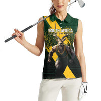 Personalised South Africa Rugby Women Sleeveless Polo Shirt Proud Bokke We Are Champions - Wonder Print Shop