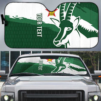 Zimbabwe Rugby Personalized Grunge Auto Sun Shade GO Sables - Wonder Print Shop