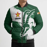 Zimbabwe Rugby Personalized Grunge Bomber Puffer Jacket GO Sables - Wonder Print Shop