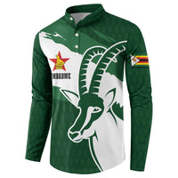 Zimbabwe Rugby Personalized Grunge Button Sweatshirt GO Sables - Wonder Print Shop