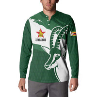 Zimbabwe Rugby Personalized Grunge Button Sweatshirt GO Sables - Wonder Print Shop