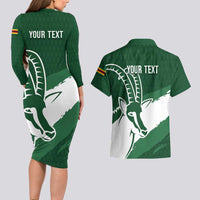 Zimbabwe Rugby Personalized Grunge Couples Matching Long Sleeve Bodycon Dress and Hawaiian Shirt GO Sables - Wonder Print Shop