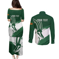 Zimbabwe Rugby Personalized Grunge Couples Matching Puletasi and Long Sleeve Button Shirt GO Sables - Wonder Print Shop