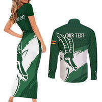 Zimbabwe Rugby Personalized Grunge Couples Matching Short Sleeve Bodycon Dress and Long Sleeve Button Shirt GO Sables - Wonder Print Shop