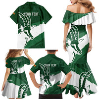 Zimbabwe Rugby Personalized Grunge Family Matching Mermaid Dress and Hawaiian Shirt GO Sables - Wonder Print Shop
