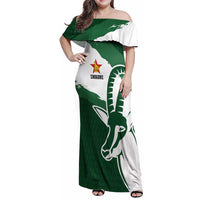 Zimbabwe Rugby Personalized Grunge Family Matching Off Shoulder Maxi Dress and Hawaiian Shirt GO Sables - Wonder Print Shop