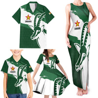 Zimbabwe Rugby Personalized Grunge Family Matching Tank Maxi Dress and Hawaiian Shirt GO Sables - Wonder Print Shop