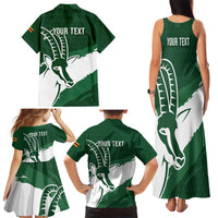 Zimbabwe Rugby Personalized Grunge Family Matching Tank Maxi Dress and Hawaiian Shirt GO Sables - Wonder Print Shop