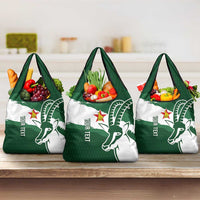 Zimbabwe Rugby Personalized Grunge Grocery Bag GO Sables - Wonder Print Shop