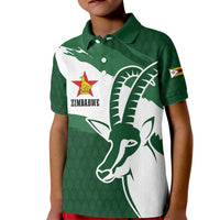 Zimbabwe Rugby Personalized Grunge Kid Polo Shirt GO Sables - Wonder Print Shop