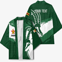 Zimbabwe Rugby Personalized Grunge Kimono GO Sables - Wonder Print Shop