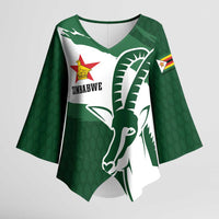 Zimbabwe Rugby Personalized Grunge Kimono Sleeve Blouse GO Sables - Wonder Print Shop